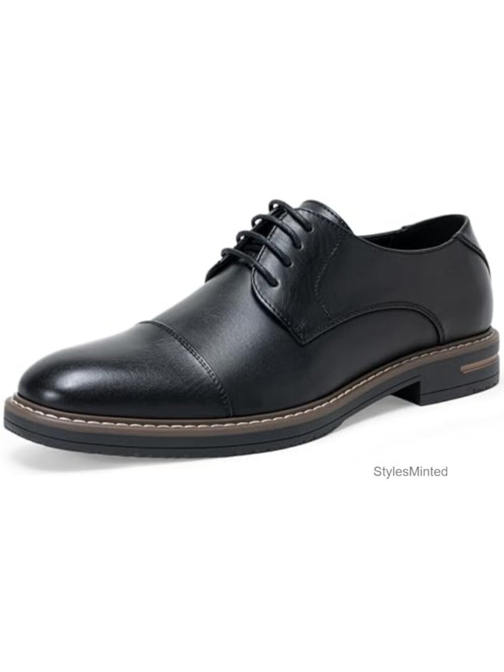 Men's Oxford Dress Shoes Cap Toe Faux Leather Lace-Up Formal